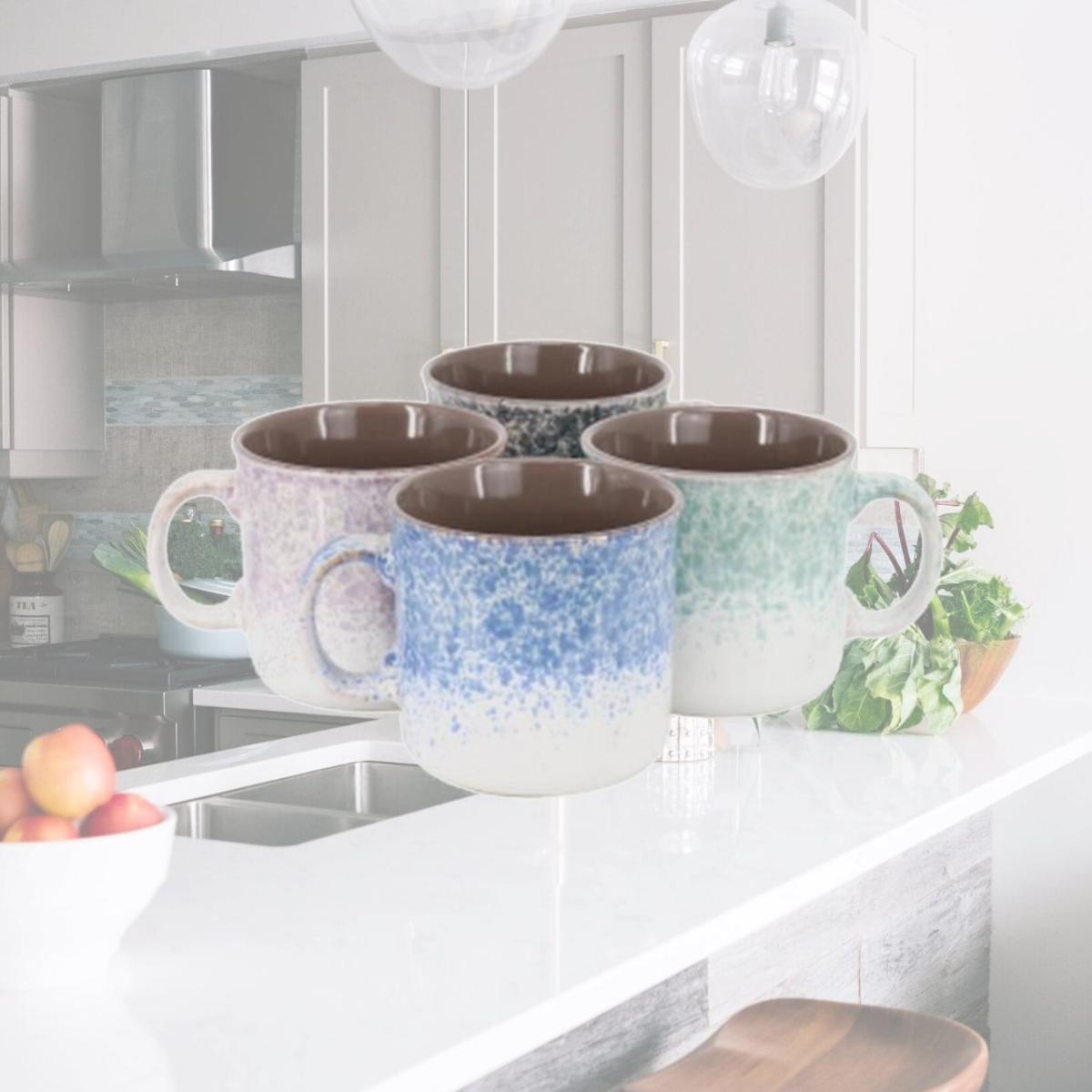 Picture of Gibson Home 120245.01 19 oz Blurry Sto are Straight Shape Mug Set, Assorted Color - 4 Piece
