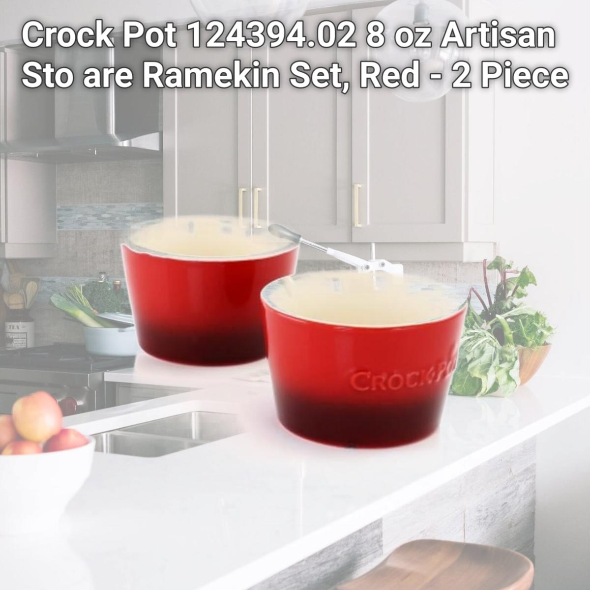 Picture of Crock Pot 124394.02 8 oz Artisan Sto are Ramekin Set, Red - 2 Piece