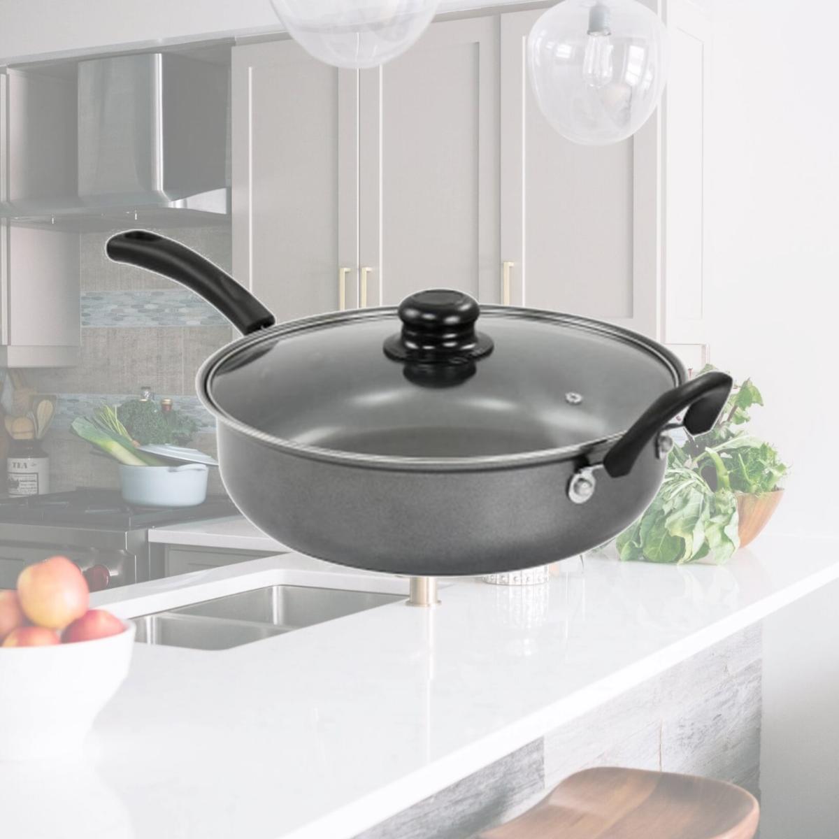 Picture of Gibson 127789.02 11 in. Everyday Highberry Chicken Fryer with Lid, Grey