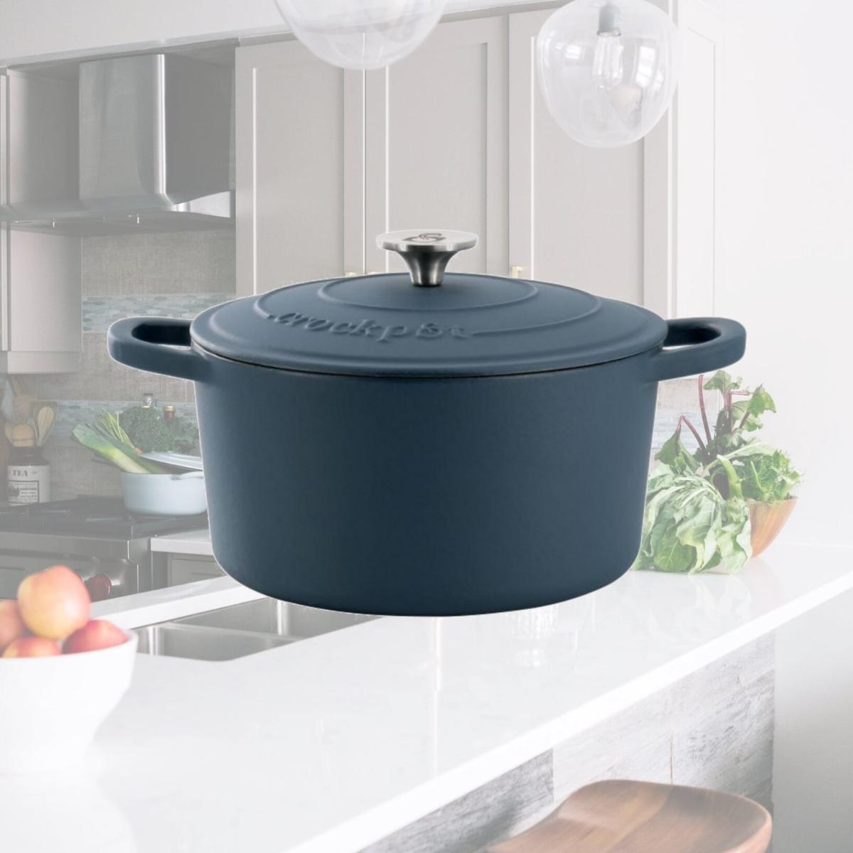 Picture of Crock-Pot 138504.02 5 qt. Artisan Enameled Cast Iron Dutch Oven - Matte Navy Blue