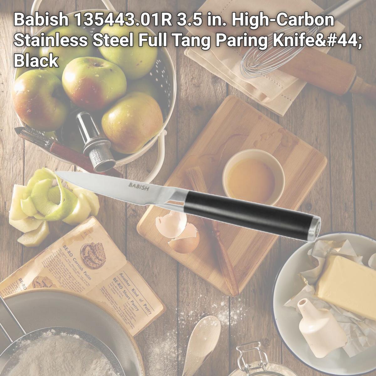 Picture of Babish 135443.01R 3.5 in. High-Carbon Stainless Steel Full Tang Paring Knife, Black