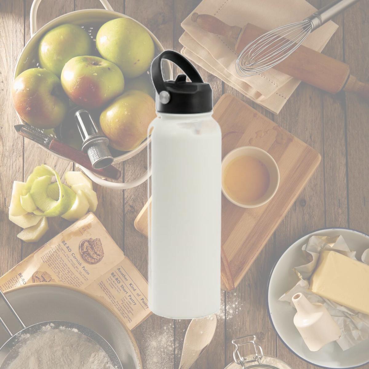 Picture of Gibson Home 142738.01 38 oz Marina Stainless Steel Thermal Bottle with Lid, Cream