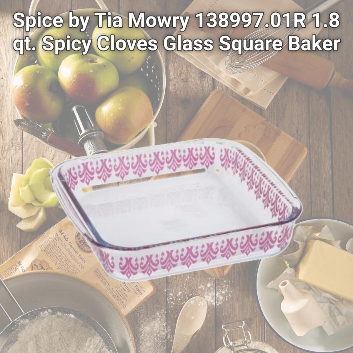 Picture of Spice by Tia Mowry 138997.01R 1.8 qt. Spicy Cloves Glass Square Baker