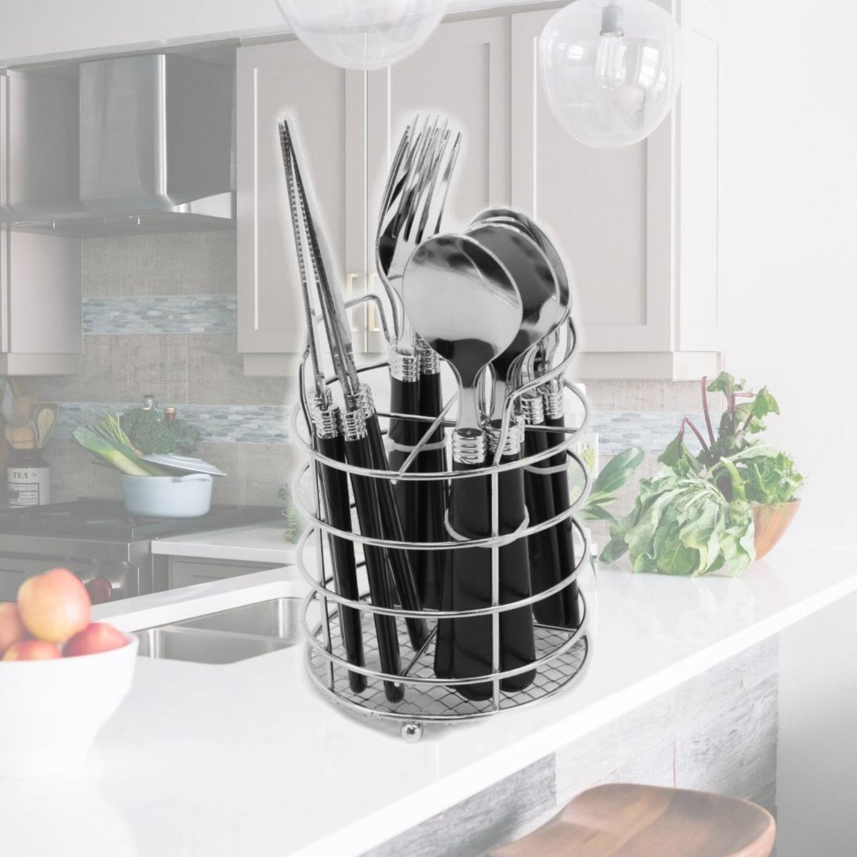 Picture of Gibson 53441.16 16 Piece Sensations II Plastic Handle Flatware Set, Black