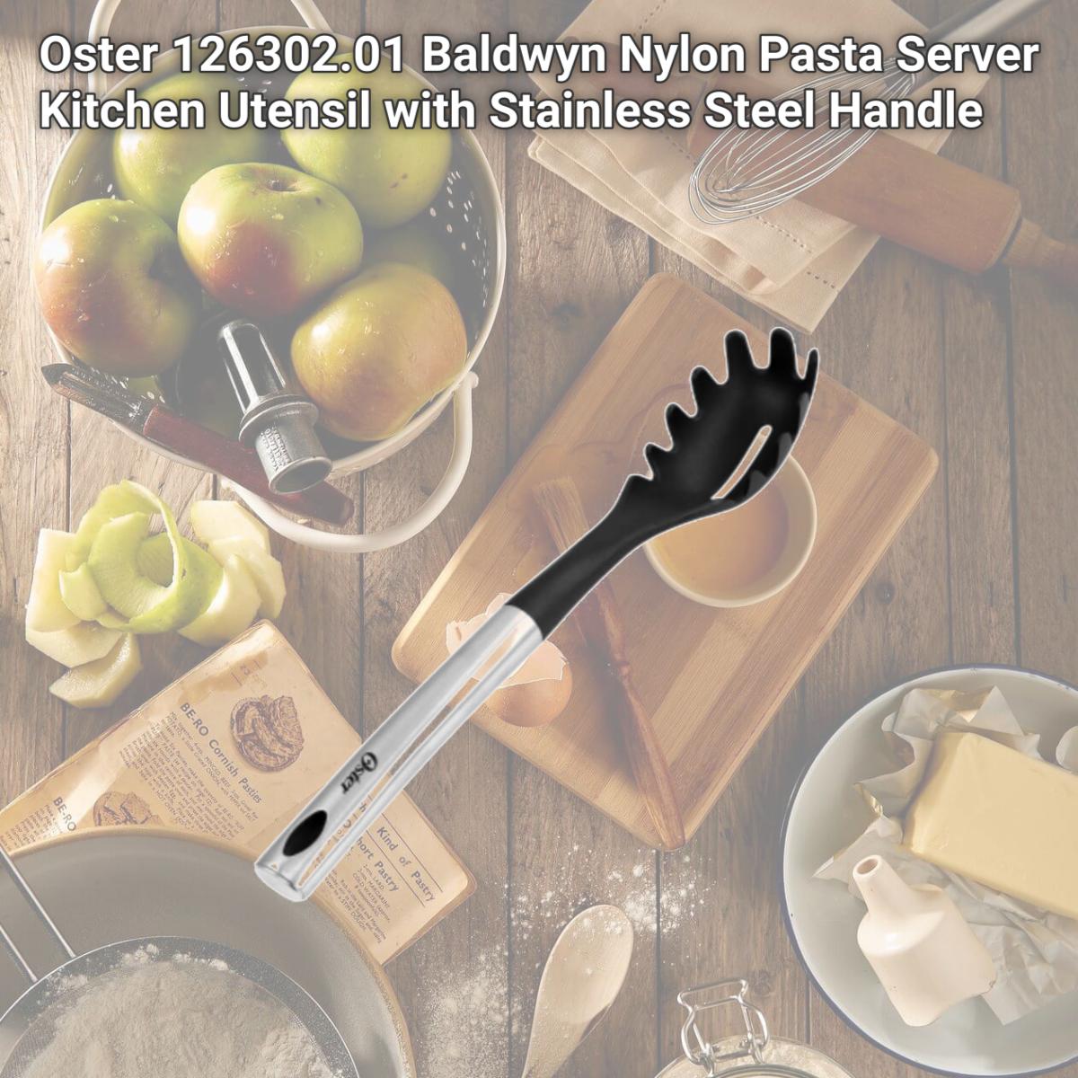 Picture of Oster 126302.01 Baldwyn Nylon Pasta Server Kitchen Utensil with Stainless Steel Handle