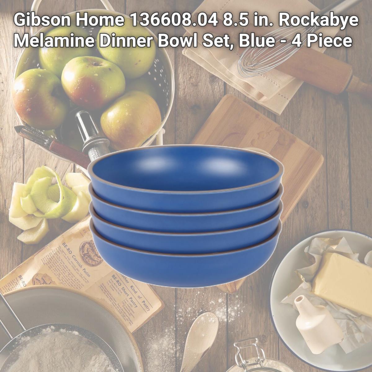 Picture of Gibson Home 136608.04 8.5 in. Rockabye Melamine Dinner Bowl Set, Blue - 4 Piece