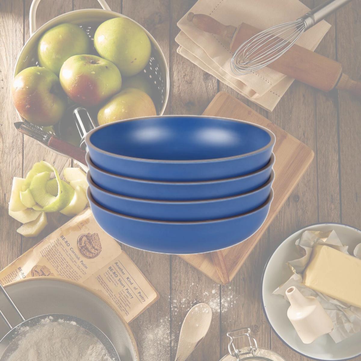 Picture of Gibson Home 136608.04 8.5 in. Rockabye Melamine Dinner Bowl Set, Blue - 4 Piece