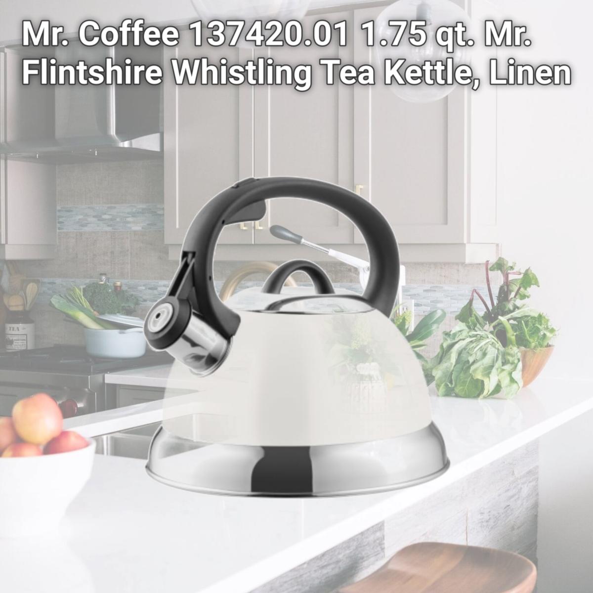 Picture of Mr. Coffee 137420.01 1.75 qt. Mr. Flintshire Whistling Tea Kettle, Linen