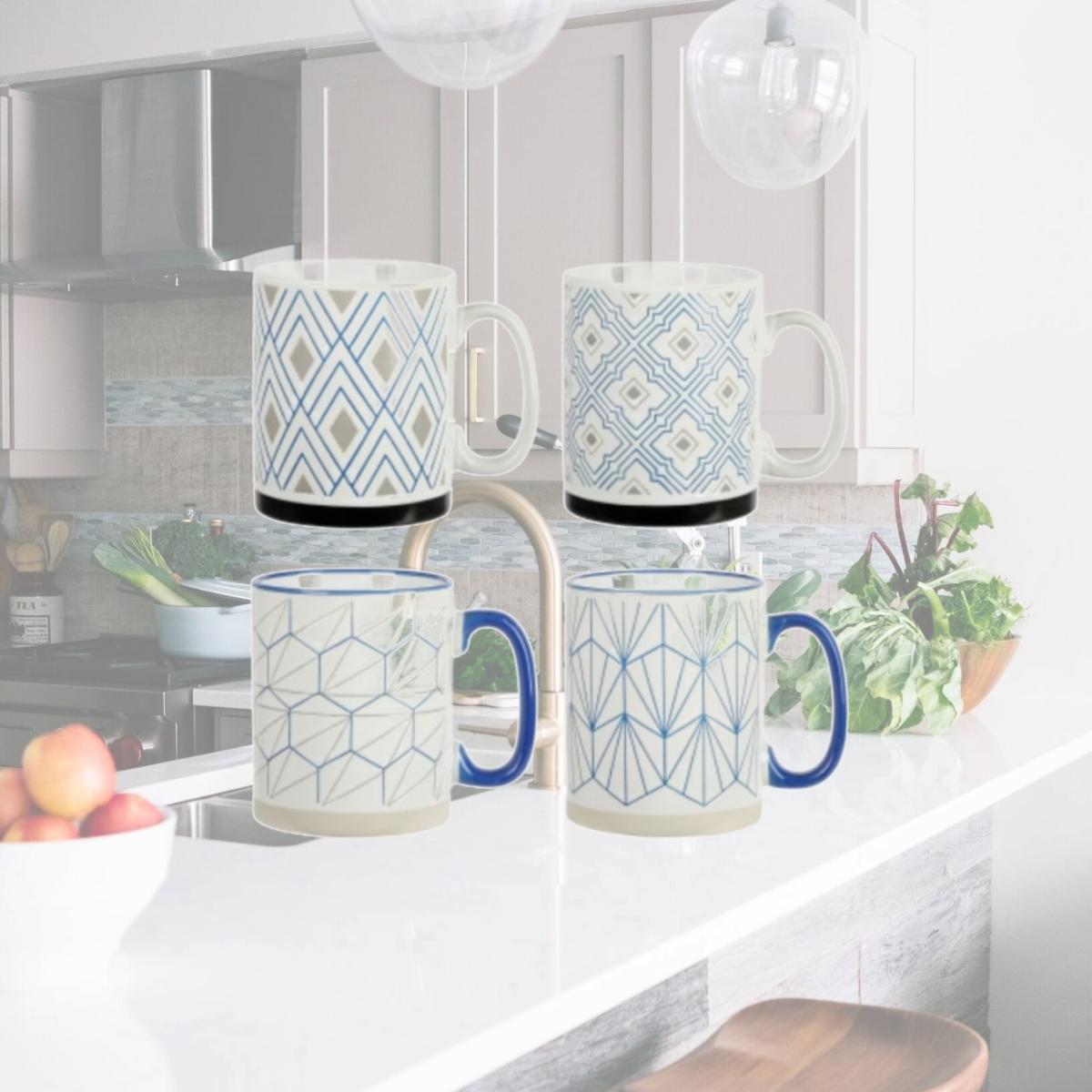 Picture of Mr. Coffee 136618.01 17 oz Parkmill Sto are Coffee Mug Set in Assorted Designs - 4 Piece