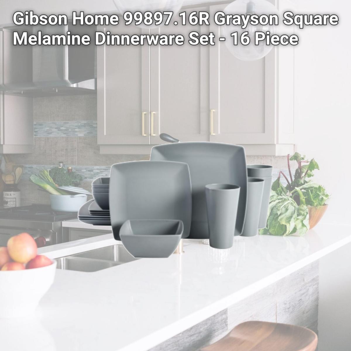 Picture of Gibson Home 99897.16R Grayson Square Melamine Dinnerware Set - 16 Piece