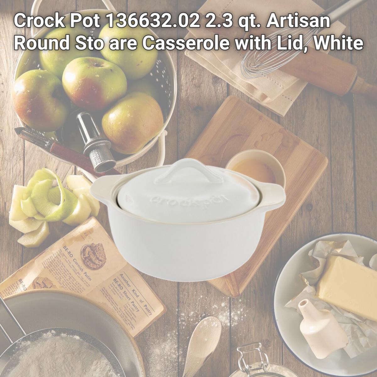 Picture of Crock Pot 136632.02 2.3 qt. Artisan Round Sto are Casserole with Lid, White