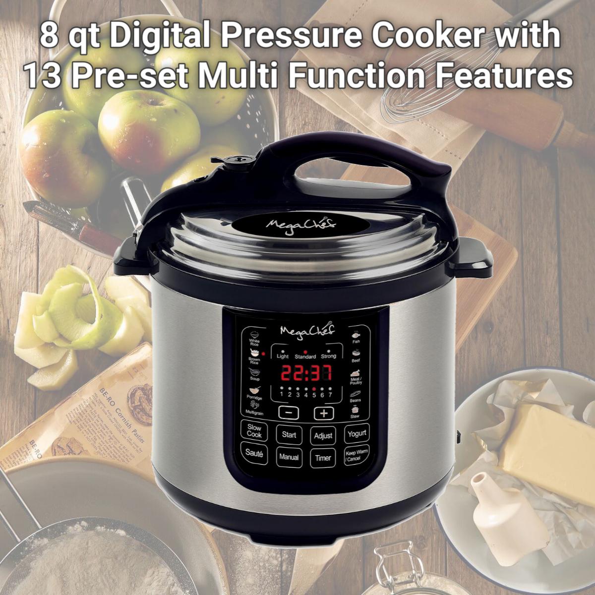 Picture of Megachef MCPR120A 8 qt Digital Pressure Cooker with 13 Pre-set Multi Function Features