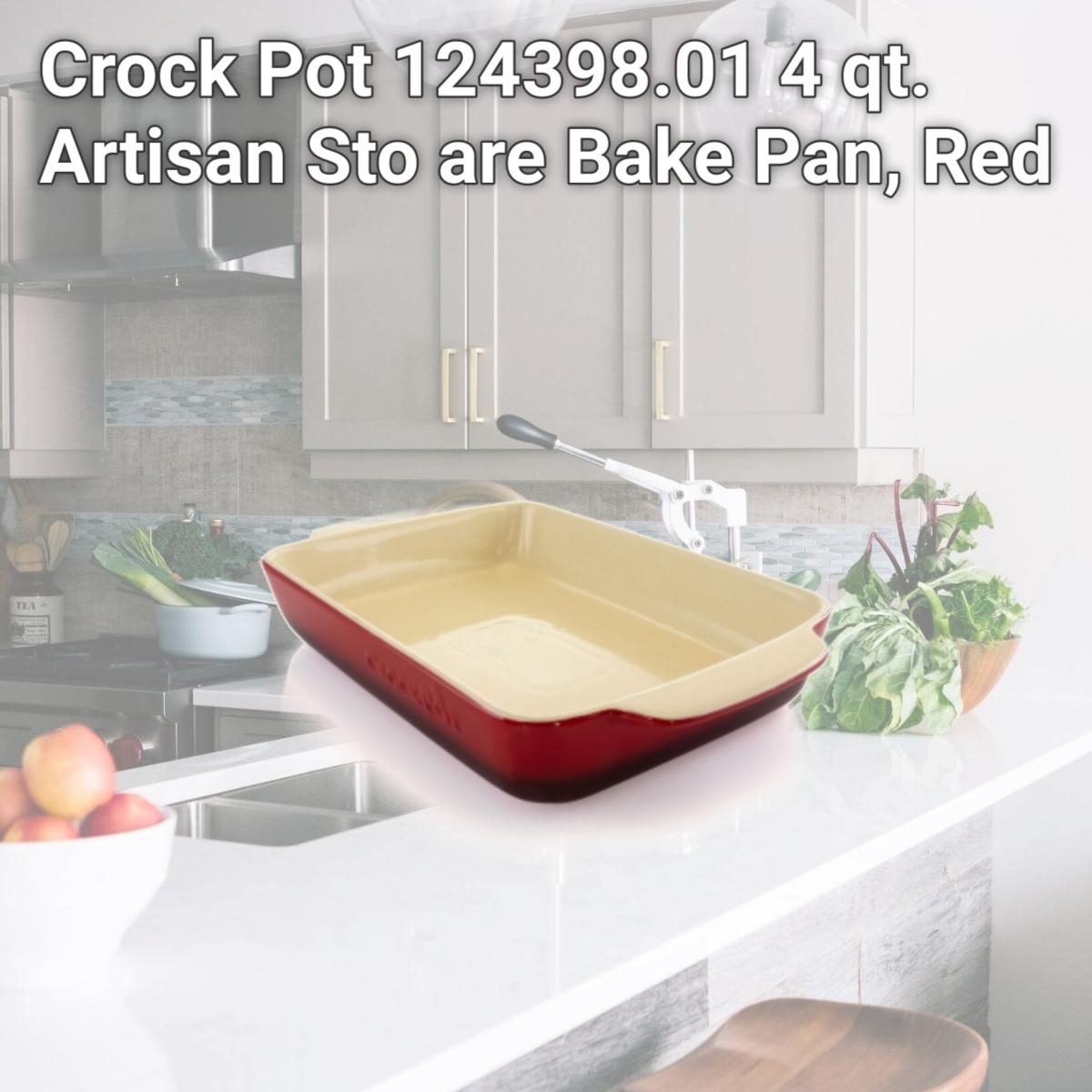 Picture of Crock Pot 124398.01 4 qt. Artisan Sto are Bake Pan, Red