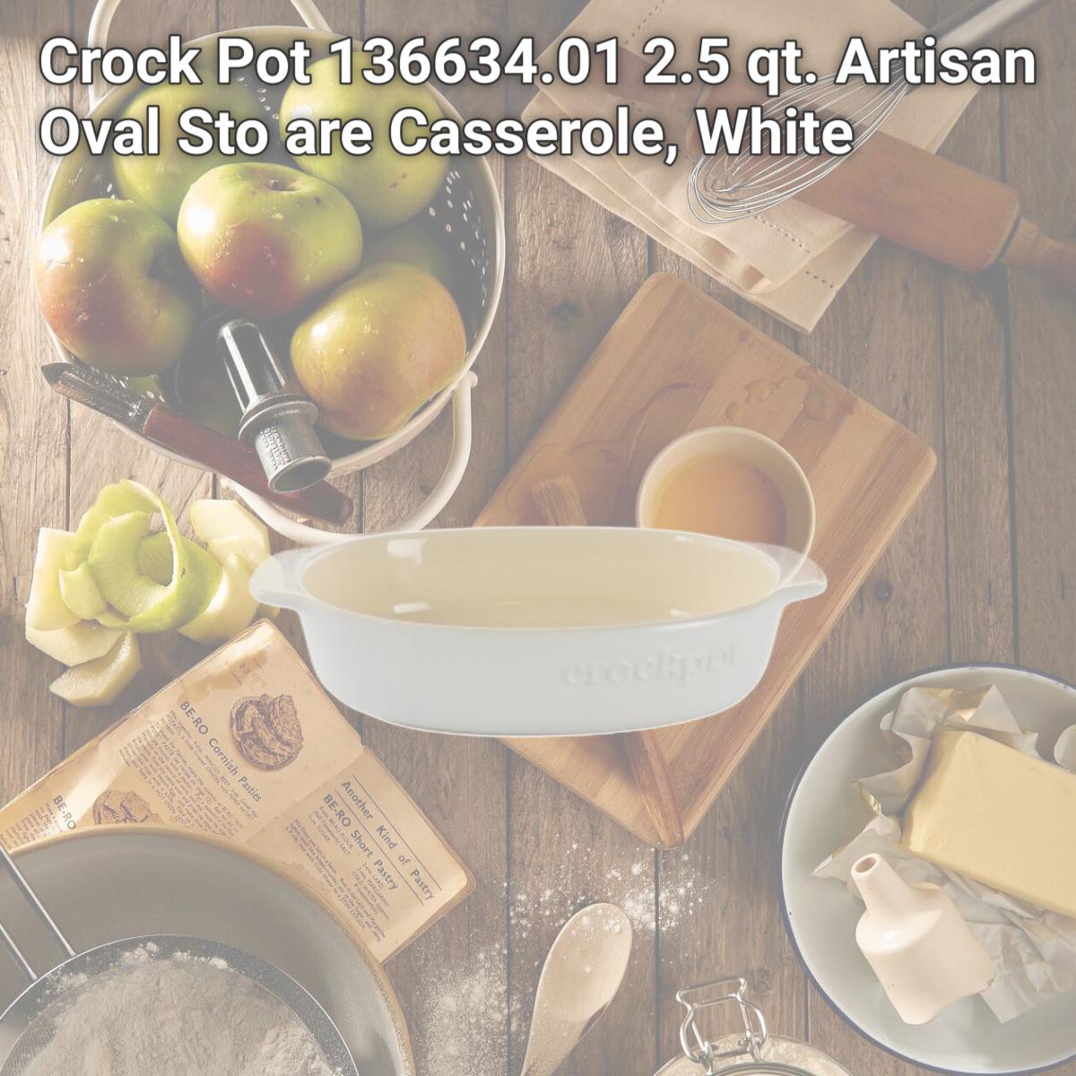 Picture of Crock Pot 136634.01 2.5 qt. Artisan Oval Sto are Casserole, White