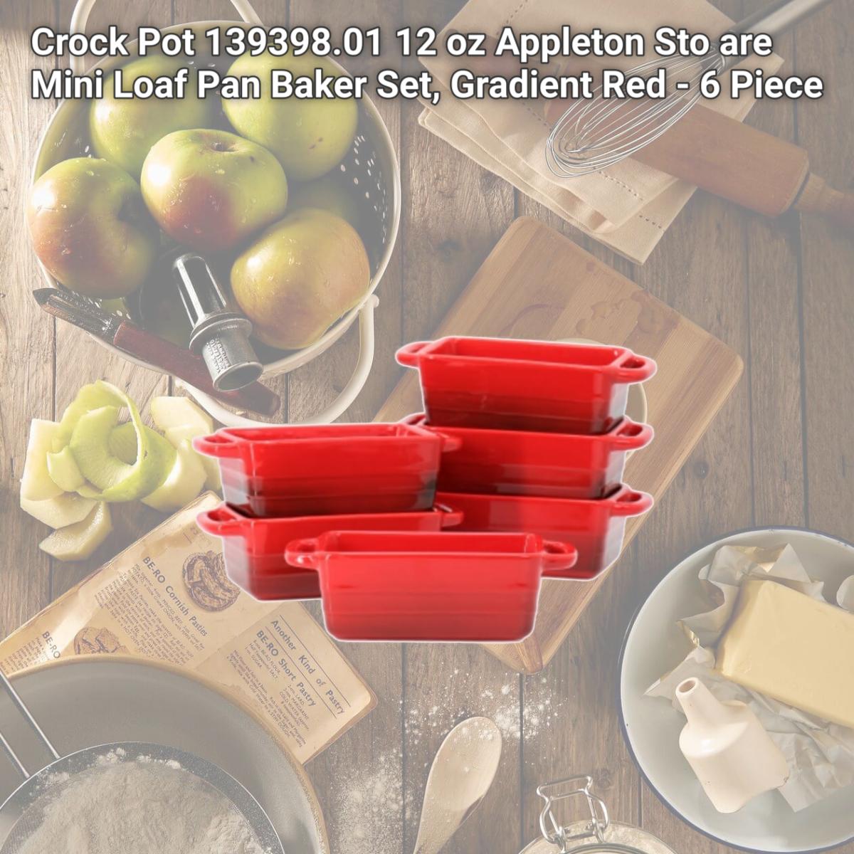 Picture of Crock Pot 139398.01 12 oz Appleton Sto are Mini Loaf Pan Baker Set, Gradient Red - 6 Piece
