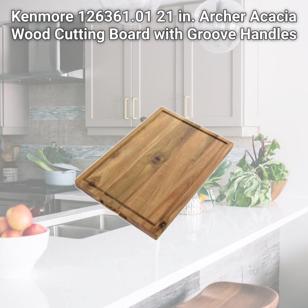 Picture of Kenmore 126361.01 21 in. Archer Acacia Wood Cutting Board with Groove Handles
