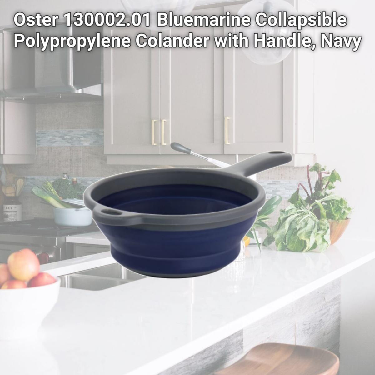 Picture of Oster 130002.01 Bluemarine Collapsible Polypropylene Colander with Handle, Navy