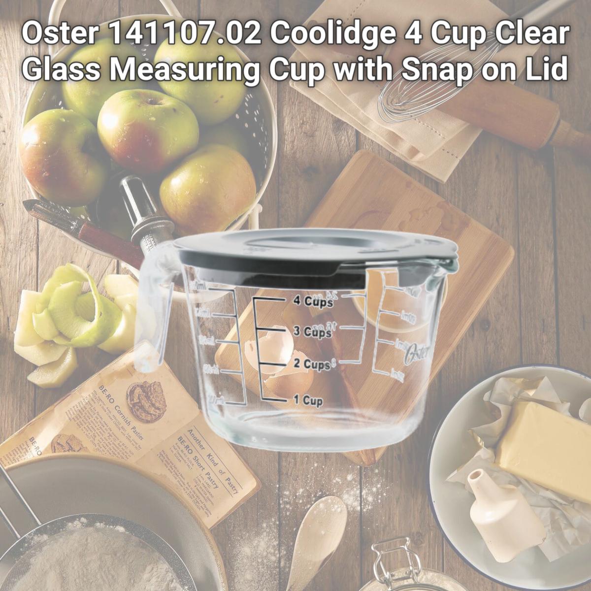 Picture of Oster 141107.02 Coolidge 4 Cup Clear Glass Measuring Cup with Snap on Lid