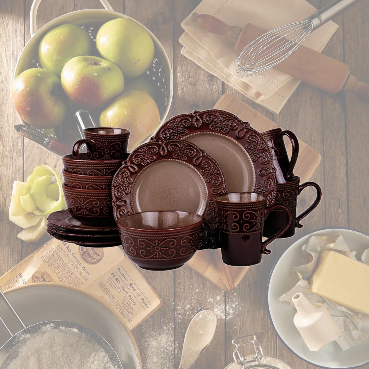 Picture of Elama EL-SALIA16 Salia Stoneware Dinnerware Set - 16 Piece
