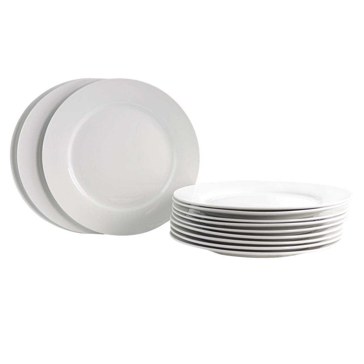 108045.01 12 Piece Noble Court Dinner Plate Set, White