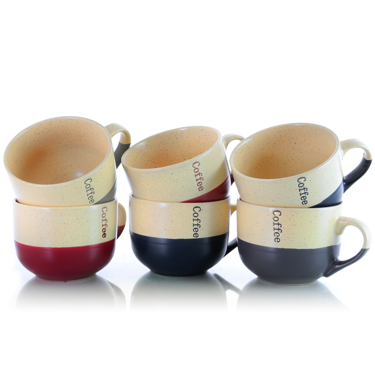 El-latteloft 18 Oz Latte Loft Mug Set - Assorted Color, 6 Piece