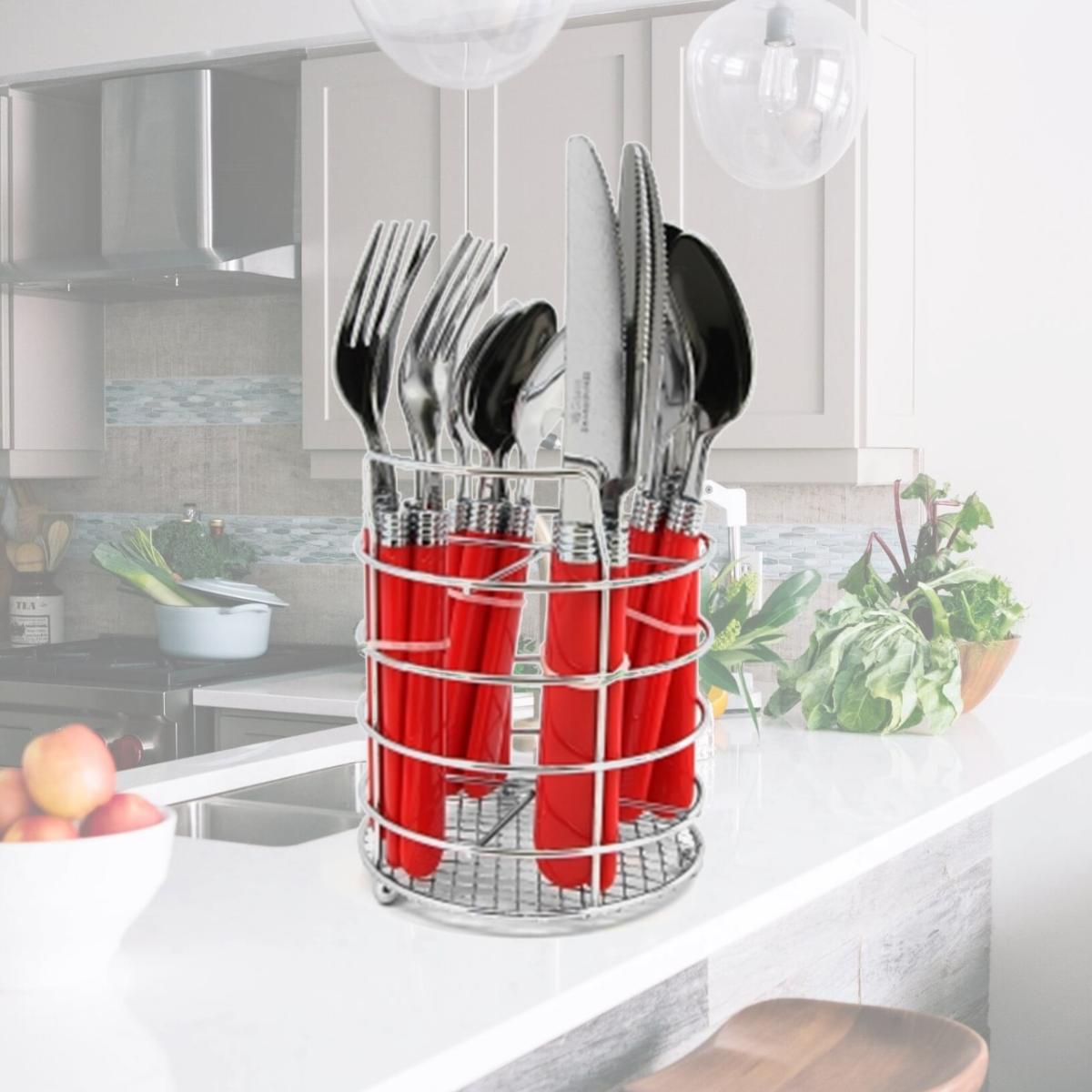 Picture of Gibson 53529.16 Sensations II Plastic Handle Flatware- Red - 16 Piece