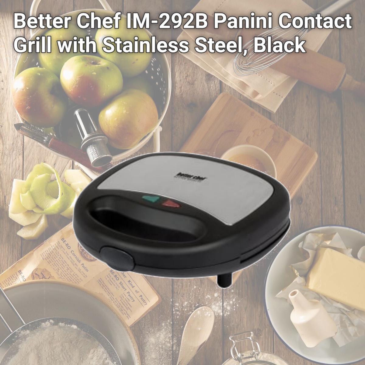 Picture of Better Chef IM-292B Panini Contact Grill with Stainless Steel, Black