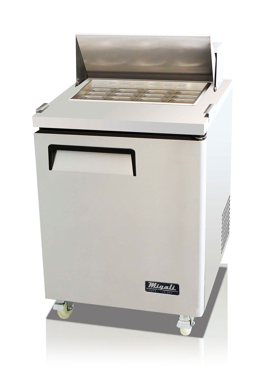 C-sp27-12bt-hc 27.5 In. Competitor Series Refrigerated Counter & Big Top Sandwich Preparation Table, Stainless Steel & Galvanized Steel