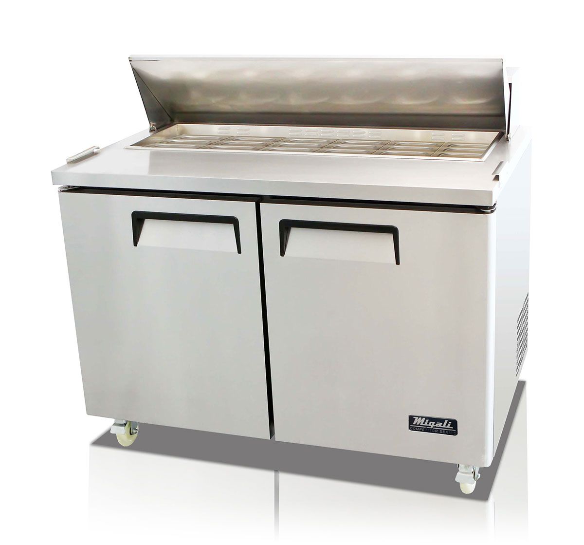 C-sp48-18bt-h 48.2 In. Competitor Series Refrigerated Counter & Big Top Sandwich Preparation Table, Stainless Steel & Galvanized Steel