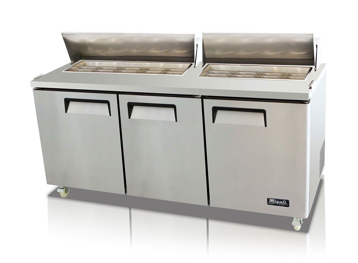 C-sp72-18-hc 72.7 In. Competitor Series Refrigerated Counter & Sandwich Preparation Table, Stainless Steel & Galvanized Steel