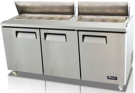 C-sp72-30bt-hc 72.7 In. Competitor Series Refrigerated Counter & Big Top Sandwich Preparation Table, Stainless Steel & Galvanized Steel