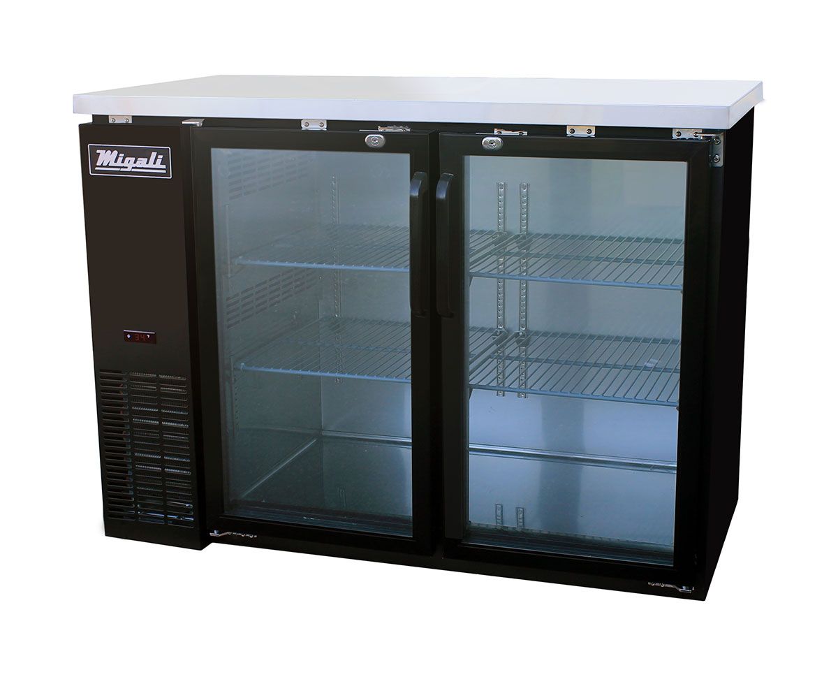 C-bb48g-hc 48.75 In. 11.8 Cu. Ft. Competitor Series Refrigerated Back Bar Cabinet 2 Glass Doors, Black & Stainless Steel