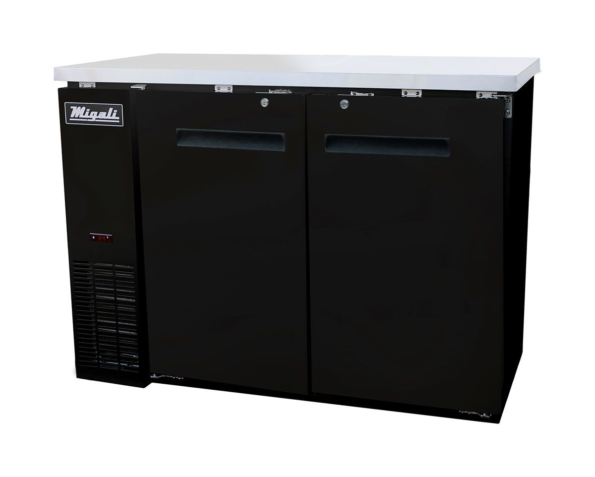 C-bb48-hc 48.75 In. 11.8 Cu. Ft. Competitor Series Refrigerated Back Bar Cabinet 2 Solid Doors, Black & Stainless Steel