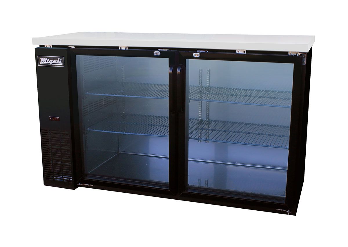 C-bb60g-hc 60.8 In. 15.8 Cu. Ft. Competitor Series Refrigerated Back Bar Cabinet 2 Glass Doors, Black & Stainless Steel