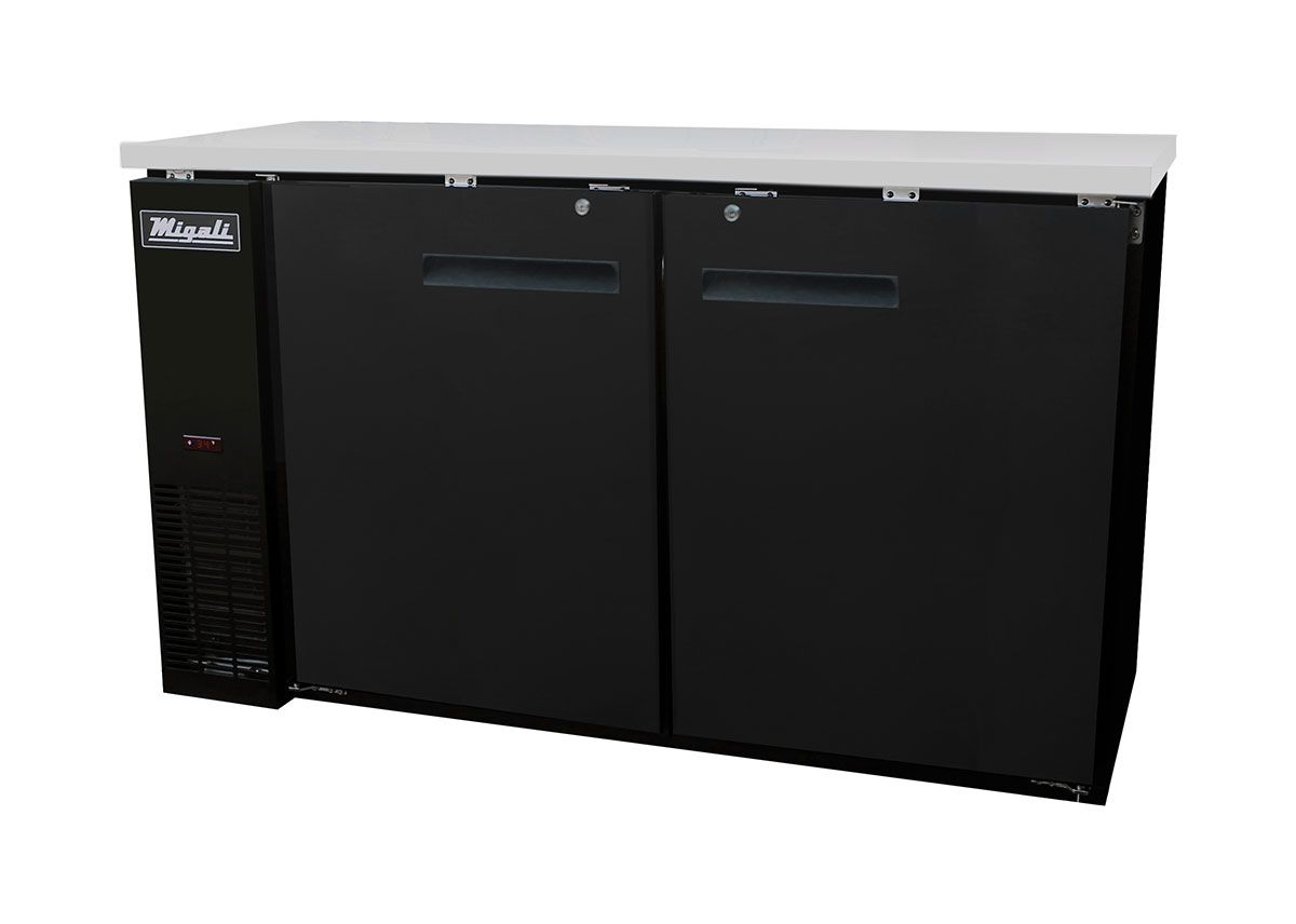 C-bb60-hc 60.8 In. 15.8 Cu. Ft. Competitor Series Refrigerated Back Bar Cabinet 2 Solid Doors, Black & Stainless Steel