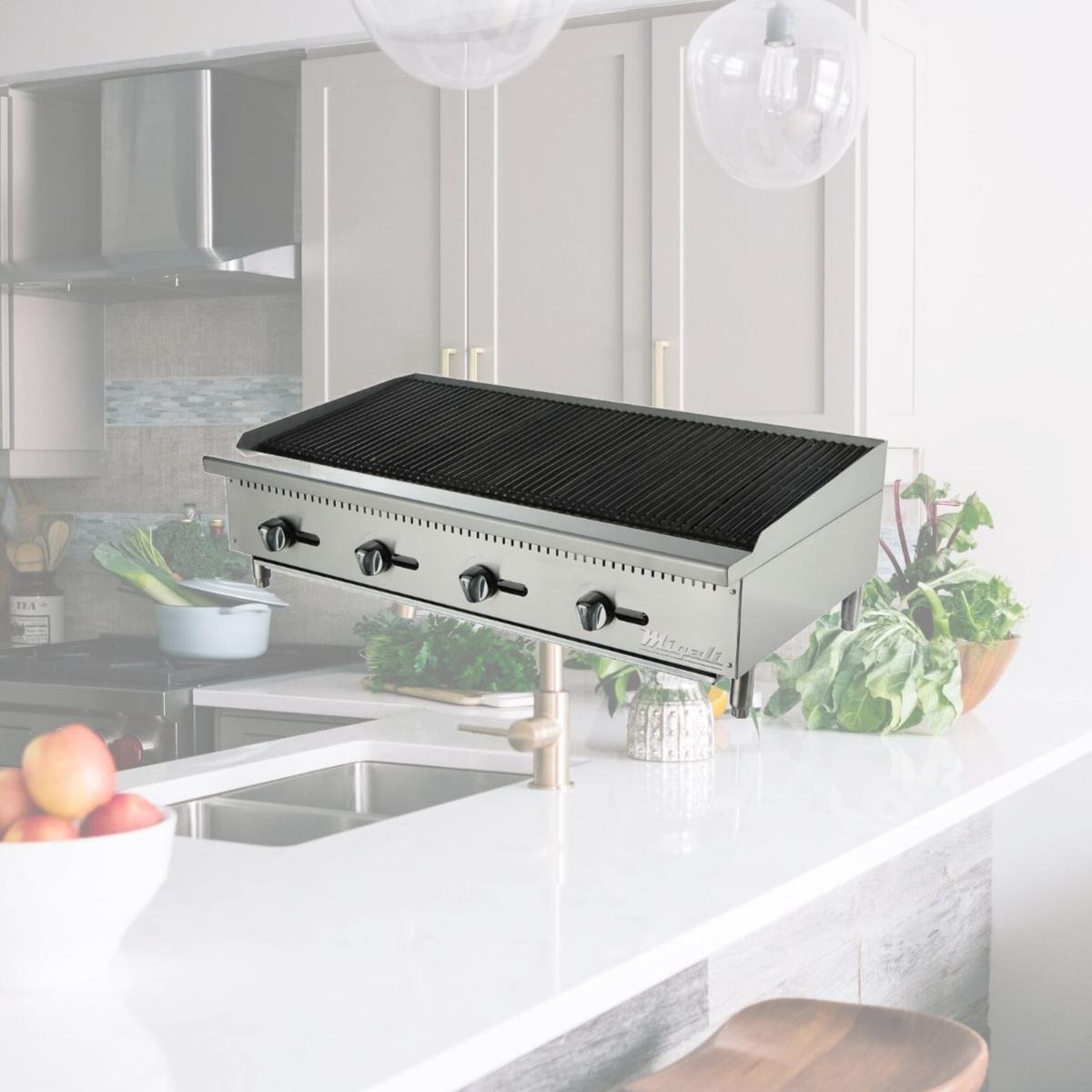 Picture of Migali C-CR24 24 in. Competitor Series Countertop Char-Rock Boiler, Stainless Steel