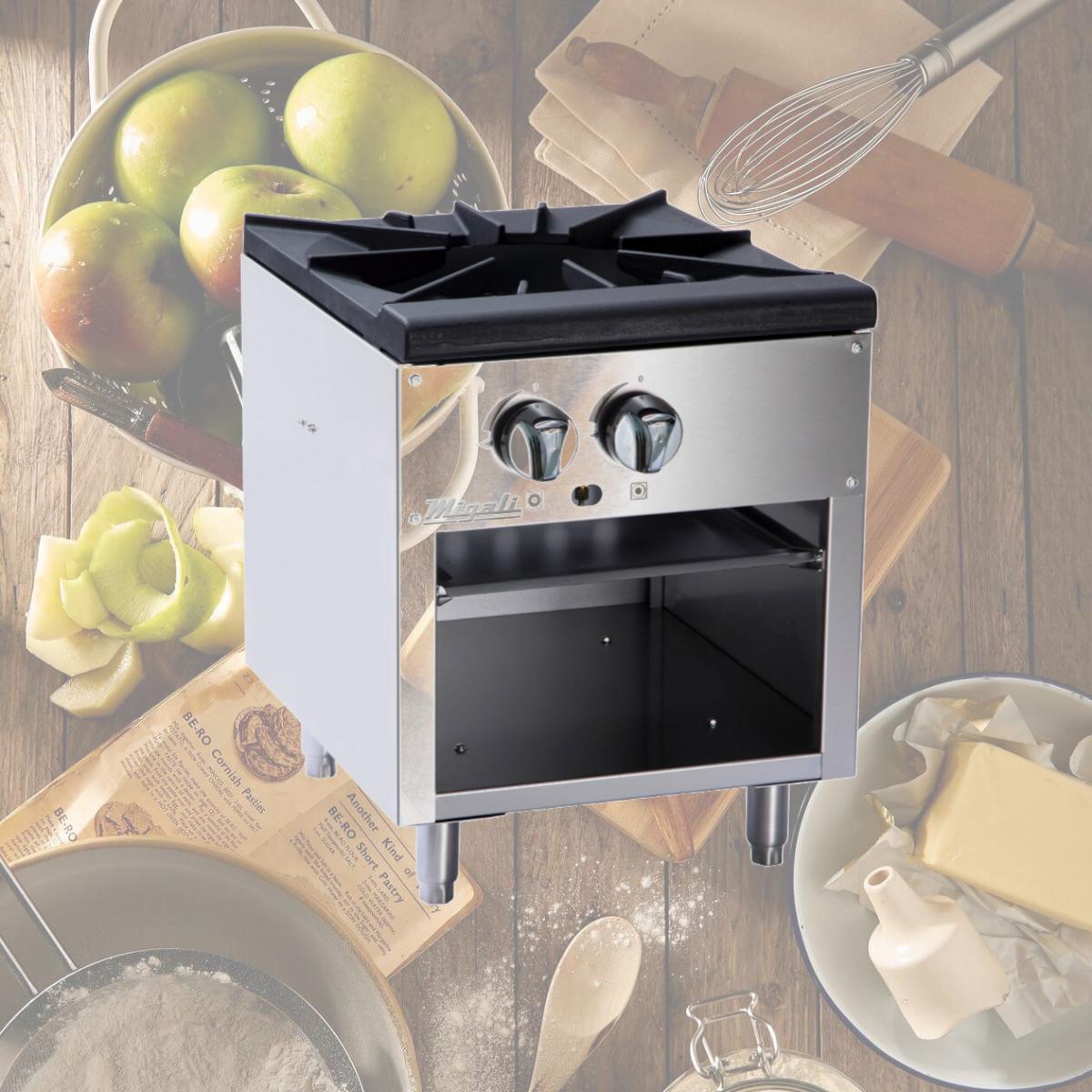 Picture of Migali C-SPS-1-18 18 in. 40000 BTU Competitor Series 1 Burner Stock Pot Stove, Stainless Steel