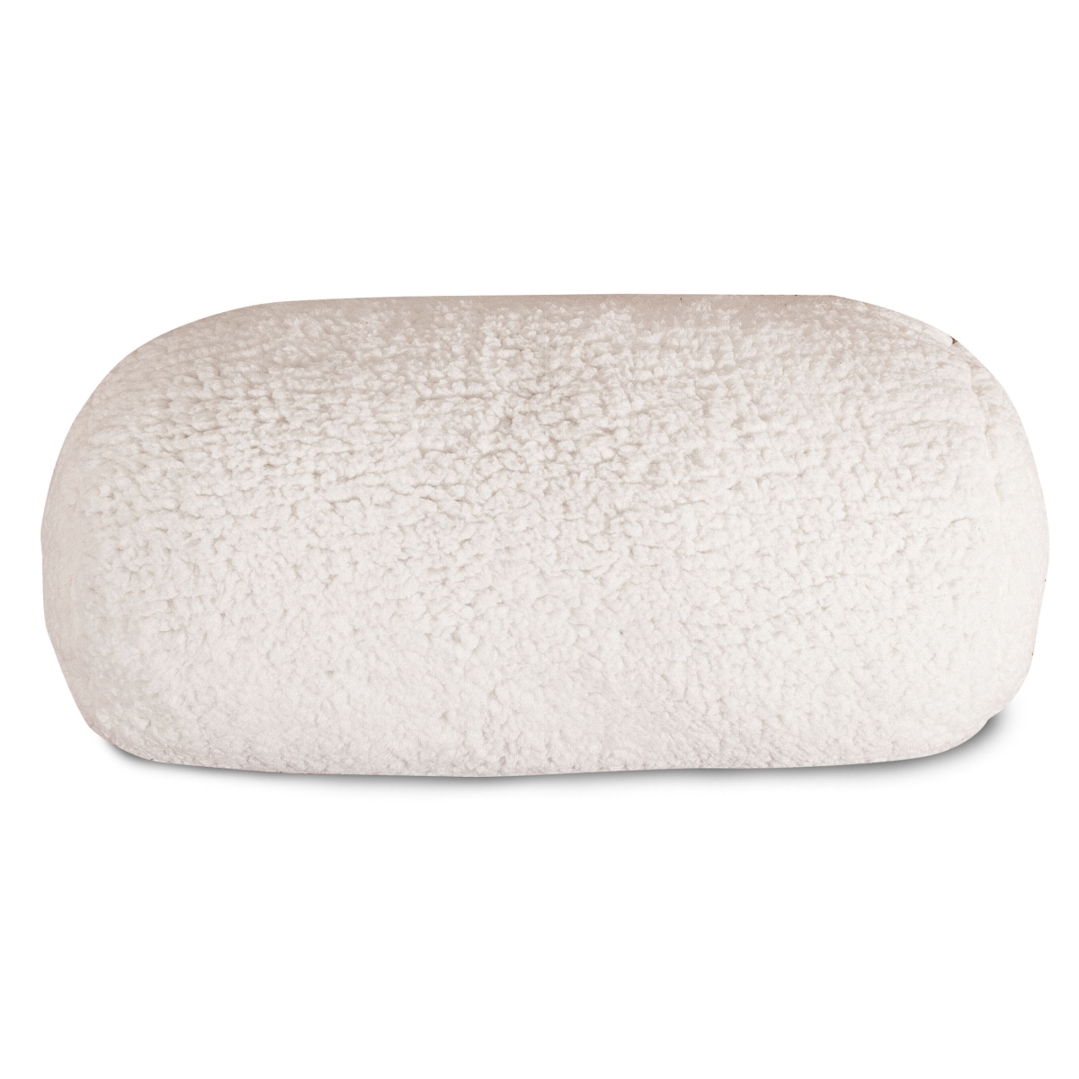 Majestic Home 85907262009 18.5 X 8 In. Solid Cream Sherpa Round Bolster