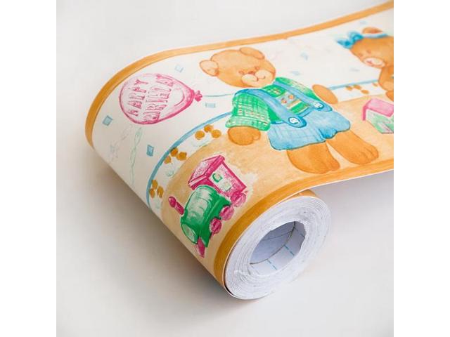 Balloon Teddy - Self-adhesive Wallpaper Borders Home Decor Multicolor