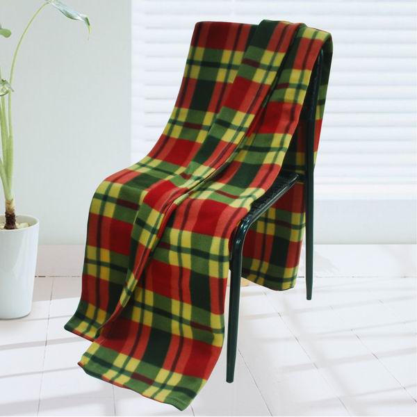 Blk-kry055-71by79 71 By 79 In. Trendy Plaids - Soft Coral Fleece Throw Blanket - Red Green & Yellow
