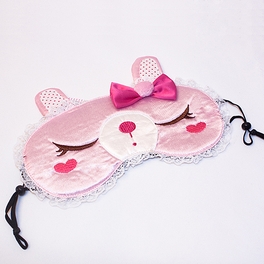 Hq-58-pink 7.9 X 3.1 In. Pink Temptation - Embroidered Applique Eye Shade Sleeping Mask Cover & Sleep Blinder