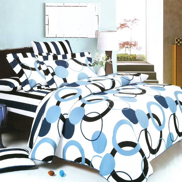 Mf61-3-cfr01-3 Artistic Blue - Luxury 8 Pieces Mega Comforter Set Combo 300gsm Queen Size - Blue