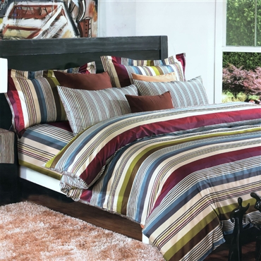 Mf70-1-cfr01-1 Cottage Stripe - Luxury 4 Pieces Comforter Set Combo 300gsm - Twin Size
