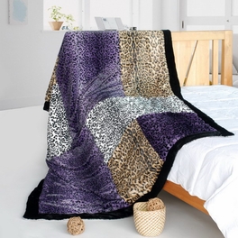 61 By 86.6 In. Onitiva - Precious Heartbeat Patchwork Throw Blanket Purple