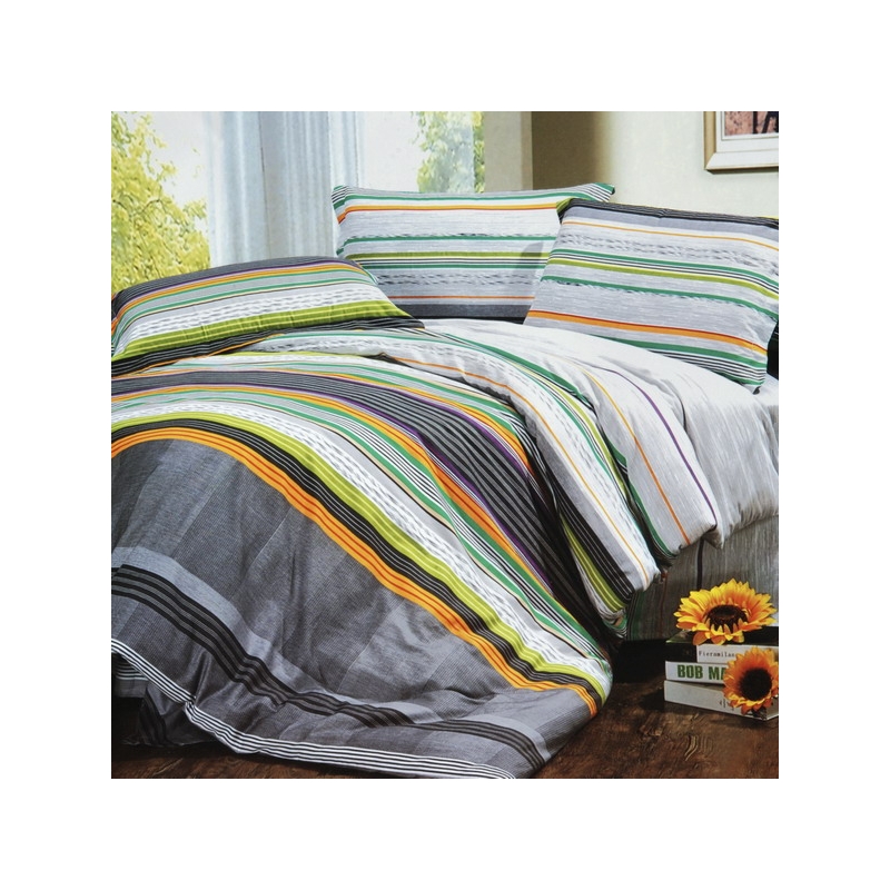 Mf68-1-cfr01-1 Tonal Stripe - Luxury 4 Pieces Comforter Set Combo 300gsm - Twin Size