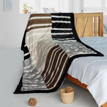 61 By 86.6 In. Onitiva - Art Of Life Patchwork Throw Blanket Grey