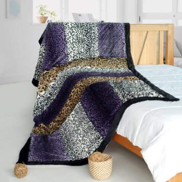 61 By 86.6 In. Onitiva - Imagination Patchwork Throw Blanket Brown
