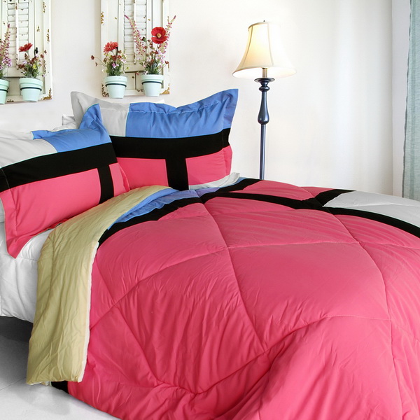 Onitiva-cft01073-23brk-mptp Remember Mackenzie - Quilted Patchwork Down Alternative Comforter Set Full & Queen Size - Pink