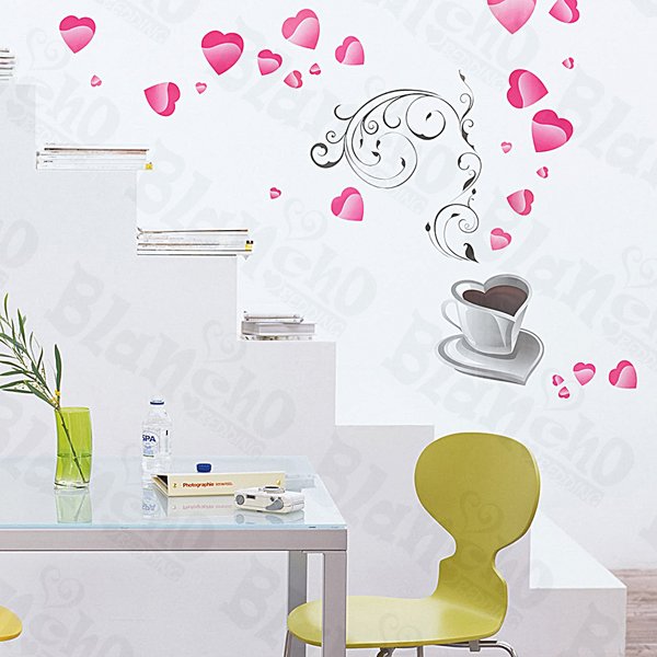 Coffee Love - Large Wall Decals Stickers Appliques Home Decor Multicolor