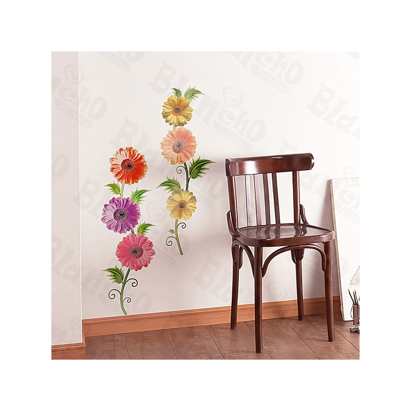 Colorful Flowers - Large Wall Decals Stickers Appliques Home Decor Multicolor
